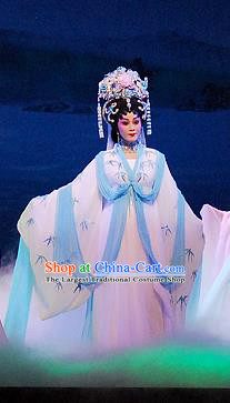 Chinese Cantonese Opera Fairy Garment Dongpo And Zhaoyun Costumes and Headdress Traditional Guangdong Opera Diva Apparels Young Female Dress