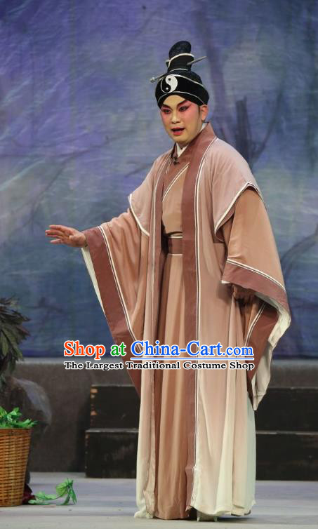 Pan Maoming Chinese Guangdong Opera Young Male Apparels Costumes and Headwear Traditional Cantonese Opera Xiaosheng Garment Taoist Clothing
