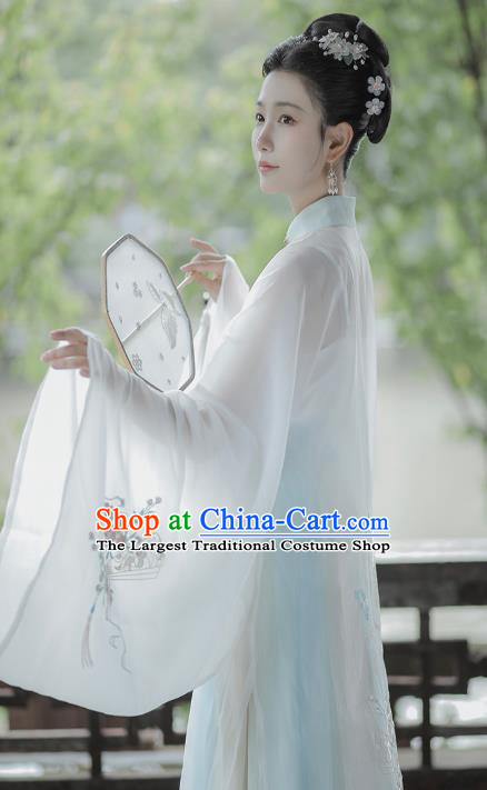 Chinese Traditional Ming Dynasty Noble Woman Embroidered Hanfu Dress Apparels Ancient Patrician Female Historical Costumes Complete Set