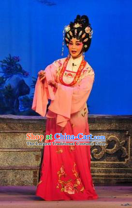 Chinese Cantonese Opera Hua Tan Garment Unhappy Marriage Costumes and Headdress Traditional Guangdong Opera Actress Apparels Diva Dress