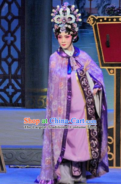 Chinese Cantonese Opera Imperial Consort Garment Luo Shui Qing Meng Costumes and Headdress Traditional Guangdong Opera Young Female Apparels Zhen Yuchan Dress