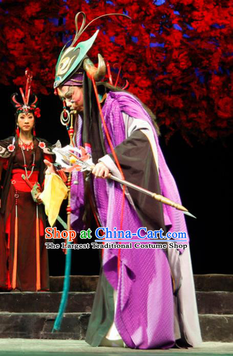 Chinese Traditional Ming Dynasty Shaman Apparels Costumes Historical Drama Ancient Miao Nationality Wizard Garment Zhang Taiguan Clothing and Headwear