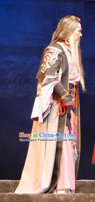 Chinese Traditional Miao Nationality Shaikh Apparels Costumes Historical Drama Ancient Ethnic Patriarch Garment Lord Clothing and Headwear