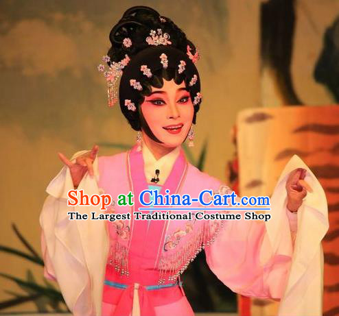 Chinese Cantonese Opera Young Female Garment Xu Jiujing Costumes and Headdress Traditional Guangdong Opera Actress Apparels Diva Li Qianniang Dress