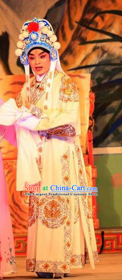 Xu Jiujing Chinese Guangdong Opera Martial Male Apparels Costumes and Headwear Traditional Cantonese Opera Wusheng Garment Swordsman Liu Yu Clothing