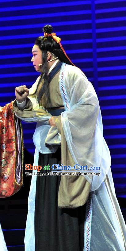 Chinese Traditional Scholar Apparels Costumes Historical Drama Lv Zhu Nv Chuan Qi Ancient Young Male Garment Childe Shi Chong Clothing and Headwear