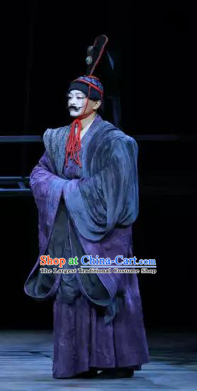 Chinese Traditional Stage Performance Actor Apparels Costumes Historical Drama The Prince of Lanling Ancient Clown Garment Clothing and Headwear