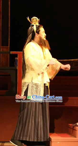 Chinese Traditional Han Dynasty Lord Zhao Tuo Clothing Stage Performance Historical Drama King of Nanyue Apparels Costumes Ancient Duke Garment and Headwear