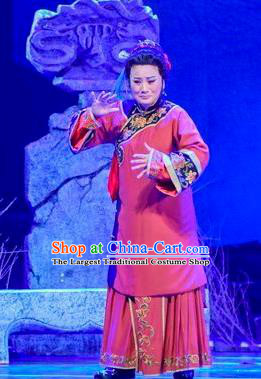 Chinese Sichuan Opera Highlights Dame Garment Costumes and Headdress The Sound of Bell Traditional Peking Opera Pantaloon Dress Elderly Female Apparels