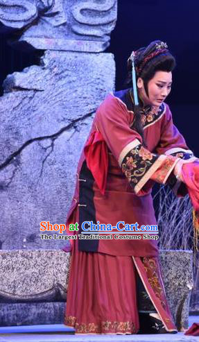 Chinese Sichuan Opera Highlights Dame Garment Costumes and Headdress The Sound of Bell Traditional Peking Opera Pantaloon Dress Elderly Female Apparels