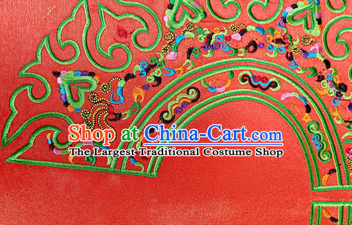 Chinese Traditional Ethnic Embroidered Red Patch Decoration Embroidery Applique Craft Embroidered Accessories