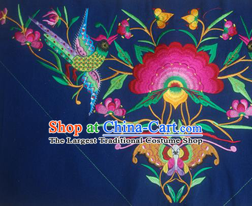 Chinese Traditional Ethnic Embroidered Butterfly Flower Navy Patch Decoration Embroidery Applique Craft Embroidered Triangle Accessories