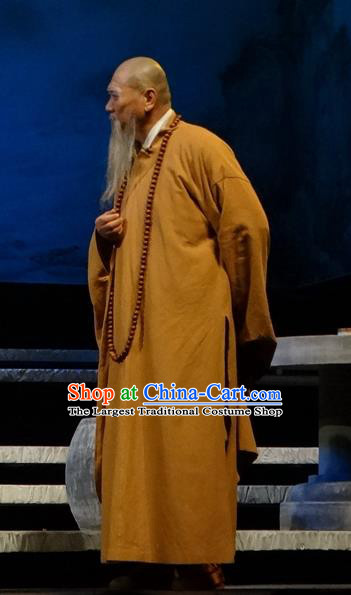 Chinese Traditional Song Dynasty Monk Clothing Stage Performance Historical Drama Han Wengong Apparels Costumes Ancient Buddhism Frock Garment