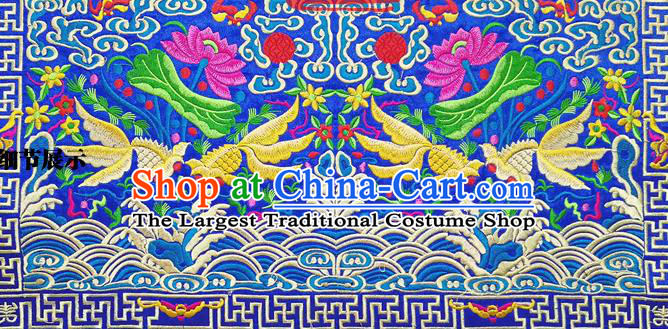 Chinese Traditional Embroidered Goldfish Lotus Cloth Decoration Embroidery Craft Embroidered Accessories