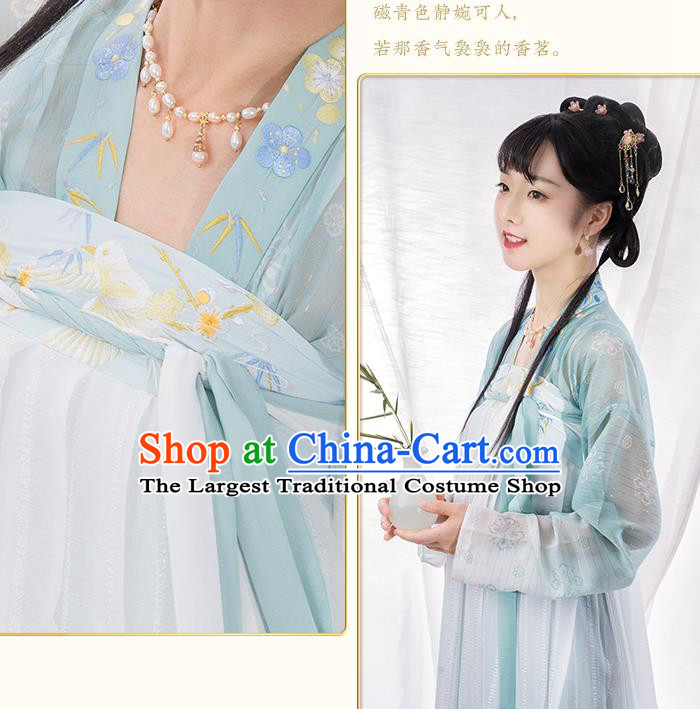 Top Chinese Traditional Tang Dynasty Noble Infanta Hanfu Apparels Ancient Royal Princess Historical Costumes Blouse and Long Skirt Complete Set