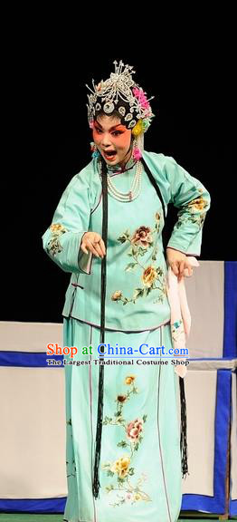 Chinese Sichuan Opera Highlights Young Female Wang Sanqiao Garment Costumes and Headdress San Qiao Gua Hua Traditional Peking Opera Actress Dress Hua Tan Apparels