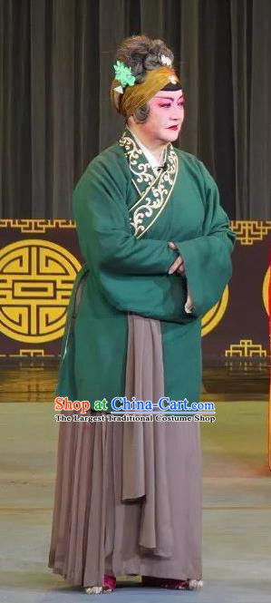 Chinese Sichuan Opera Highlights Garment Elderly Female Costumes and Headdress San Qiao Gua Hua Traditional Peking Opera Dame Dress Pantaloon Apparels