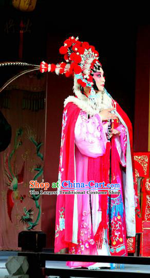 Chinese Sichuan Opera Highlights Actress Wang Zhaojun Garment Costumes and Headdress Chu Bei Sai Traditional Peking Opera Hua Tan Dress Diva Apparels