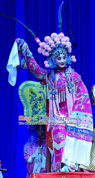 Chinese Sichuan Opera Highlights Hua Tan Garment Costumes and Headdress Bei Mang Mountain Traditional Peking Opera Actress Dress Imperial Consort Wei Apparels