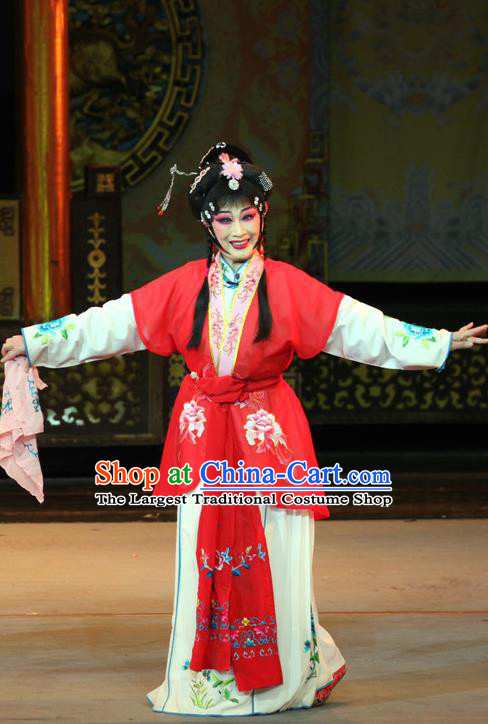 Chinese Sichuan Opera Highlights Maid Lady Garment Costumes and Headdress En Chou Ji Traditional Peking Opera Young Beauty Dress Actress Qian Suyun Apparels