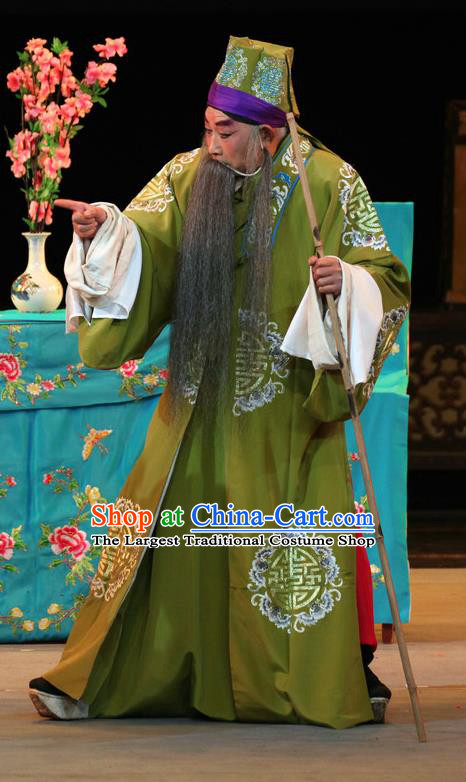 En Chou Ji Chinese Sichuan Opera Landlord Apparels Costumes and Headpieces Peking Opera Highlights Elderly Male Garment Laosheng Clothing