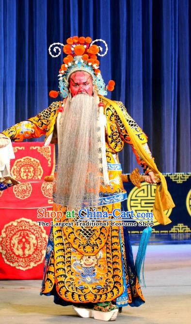 Dan Dao Hui Chinese Sichuan Opera Painted Role Apparels Costumes and Headpieces Peking Opera Highlights General Guan Yu Garment Armor Clothing