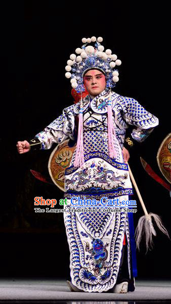 Dan Dao Hui Chinese Sichuan Opera Young Male Apparels Costumes and Headpieces Peking Opera Highlights General Guan Ping Garment Armor Clothing
