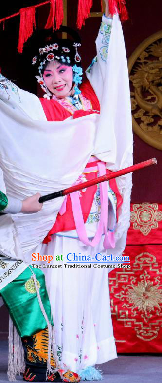 Chinese Sichuan Opera Highlights Diva Zhao Jingniang Garment Costumes and Headdress Farewell Jing Niang Traditional Peking Opera Actress Dress Young Female Apparels