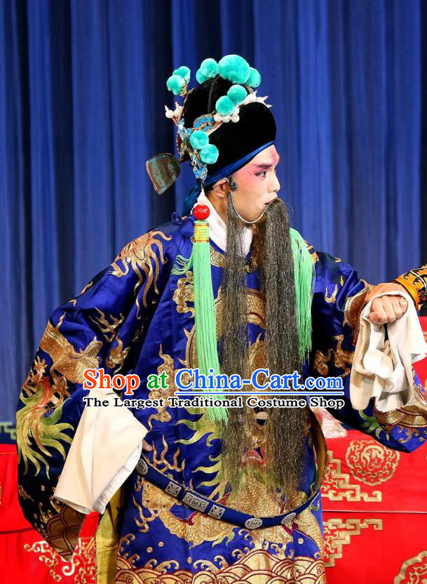 Dan Dao Hui Chinese Sichuan Opera Official Lu Su Apparels Costumes and Headpieces Peking Opera Highlights Elderly Male Garment Laosheng Clothing
