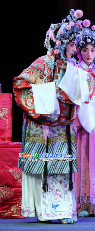 Chinese Sichuan Opera Highlights Princess Geng Niang Garment Costumes and Headdress Bai Mian Hu Xiao Fang Traditional Peking Opera Hua Tan Dress Diva Apparels