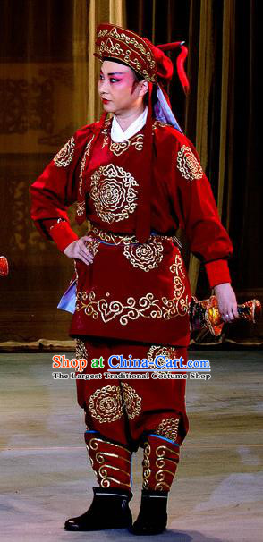 Bai Shou Tu Chinese Sichuan Opera Soldier Apparels Costumes and Headpieces Peking Opera Highlights Martial Male Garment Takefu Clothing