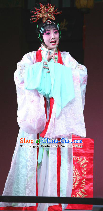 Chinese Sichuan Opera Highlights Hua Tan Dian Chan Garment Costumes and Headdress Pan Diao Traditional Peking Opera Young Beauty Dress Diva Apparels