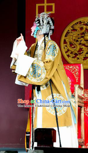 Chinese Sichuan Opera Highlights Pantaloon Garment Costumes and Headdress Hu Lian Nao Chai Traditional Peking Opera Elderly Female Dress Rich Dame Apparels