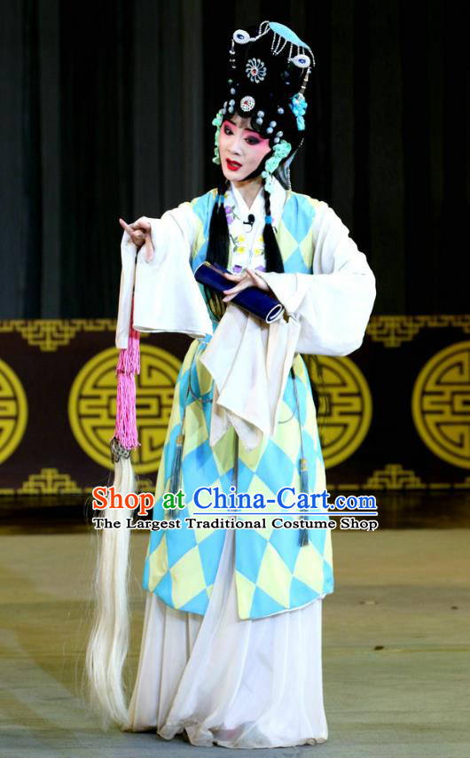 Chinese Sichuan Highlights Opera Taoist Nun Chen Miaochang Garment Costumes and Headdress Traditional Peking Opera Actress Dress Young Beauty Apparels