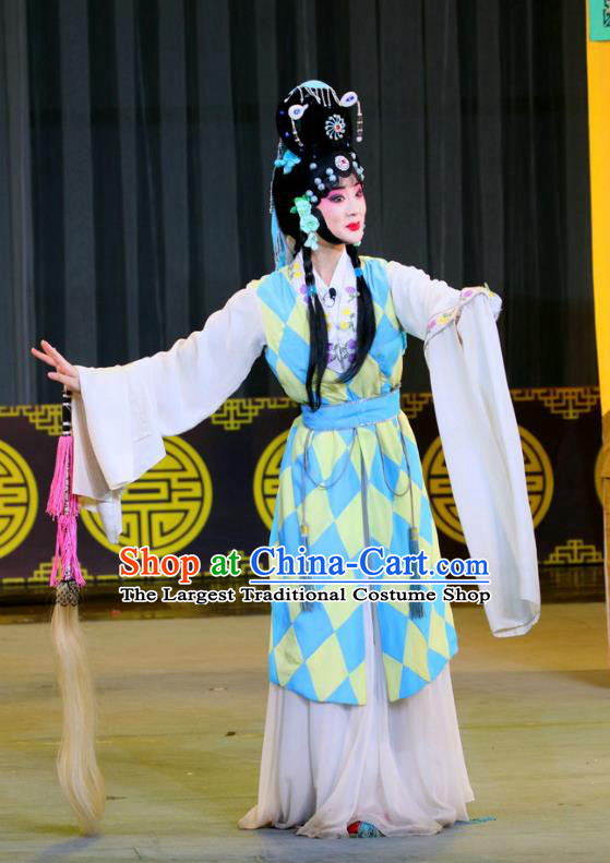 Chinese Sichuan Highlights Opera Taoist Nun Chen Miaochang Garment Costumes and Headdress Traditional Peking Opera Actress Dress Young Beauty Apparels