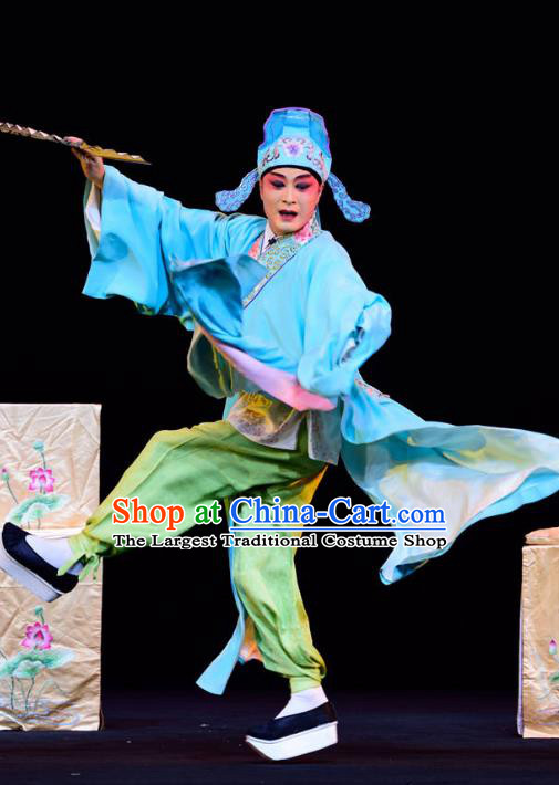Chinese Sichuan Opera Xiaosheng Apparels Costumes and Headpieces Peking Opera Highlights Young Male Garment Scholar Pan Bizheng Clothing