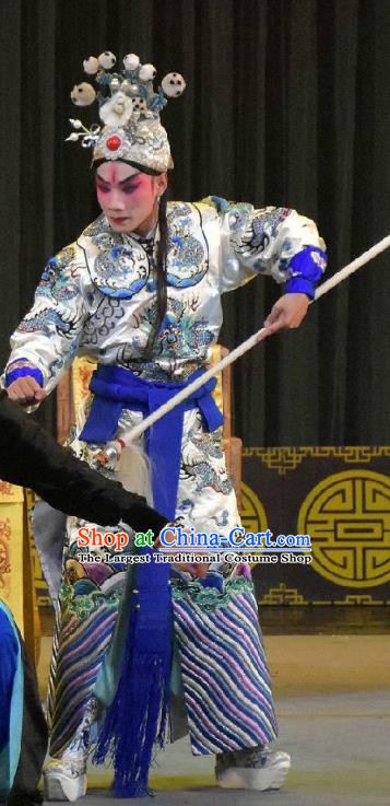 Chinese Sichuan Opera Martial Male Apparels Costumes and Headpieces Peking Opera Highlights Wusheng Garment Swordsman Clothing
