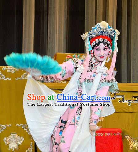 Chinese Sichuan Highlights Opera Hua Tan Garment Costumes and Headdress Jie Cao Bao Traditional Peking Opera Actress Dress Diva Chu Ji Apparels