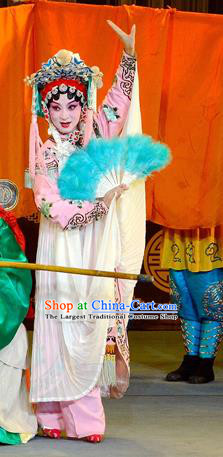 Chinese Sichuan Highlights Opera Hua Tan Garment Costumes and Headdress Jie Cao Bao Traditional Peking Opera Actress Dress Diva Chu Ji Apparels