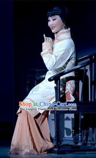 Chinese Hebei Clapper Opera Young Female Garment Costumes and Headdress Bei Guo Jia Ren Traditional Bangzi Opera Actress Dress Diva Liu Xikui Apparels