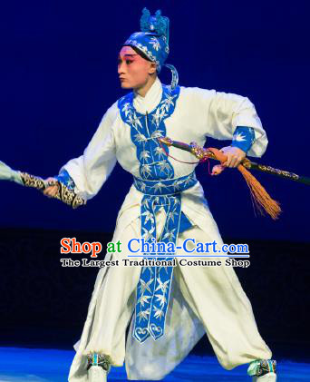 Zhong Kui Chinese Bangzi Opera Martial Male Apparels Costumes and Headpieces Traditional Hebei Clapper Opera Wusheng Garment Swordsman Clothing