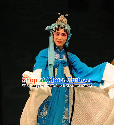 Chinese Hebei Clapper Opera Actress Hu Fenglian Garment Costumes and Headdress The Butterfly Chalice Traditional Bangzi Opera Young Female Dress Diva Apparels