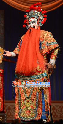 Yuan Men Zhan Zi Chinese Bangzi Opera General Armor Apparels Costumes and Headpieces Traditional Hebei Clapper Opera Military Officer Garment Clothing