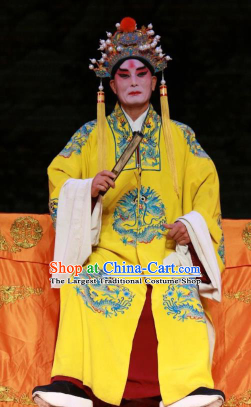Pan Yang Song Chinese Bangzi Opera Royal Highness Zhao Defang Apparels Costumes and Headpieces Traditional Shanxi Clapper Opera Laosheng Garment Lord Clothing