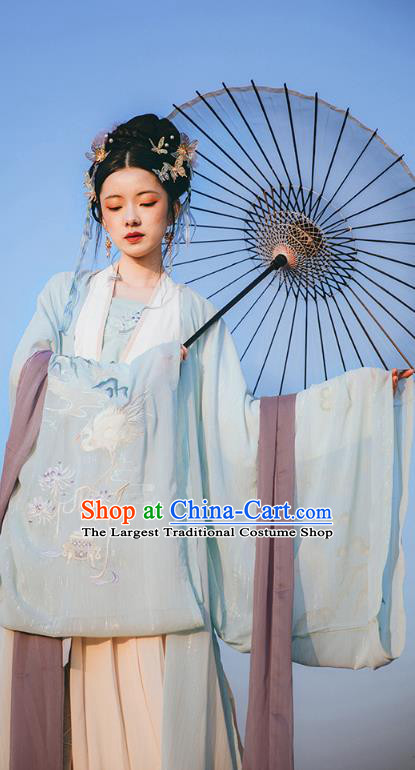 Chinese Ancient Imperial Consort Embroidered Hanfu Dress Apparels Traditional Jin Dynasty Court Princess Historical Costumes for Women