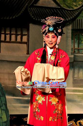 Chinese Shanxi Clapper Opera Actress Garment Costumes and Headdress Traditional Bangzi Opera Young Female Dress Princess Apparels