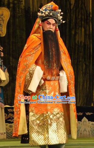Loyal To Imperial Family Chinese Bangzi Opera Emperor Song Apparels Costumes and Headpieces Traditional Shanxi Clapper Opera Laosheng Garment Lord Clothing