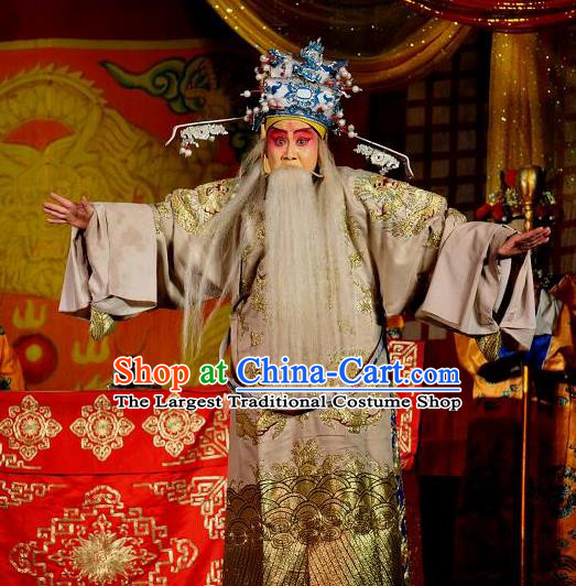 Loyal To Imperial Family Chinese Bangzi Opera Official Wang Yanling Apparels Costumes and Headpieces Traditional Shanxi Clapper Opera Laosheng Garment Clothing