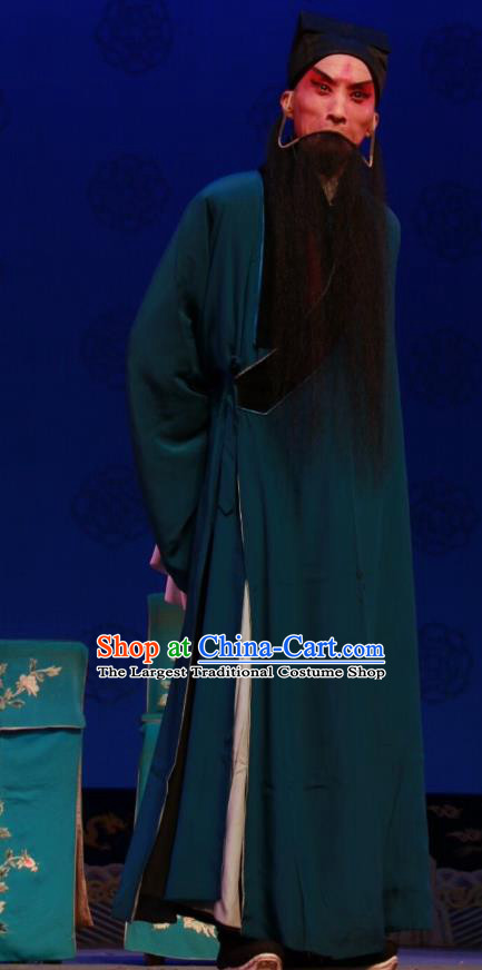 Sha Xi Chinese Bangzi Opera Laosheng Song Jiang Apparels Costumes and Headpieces Traditional Shanxi Clapper Opera Elderly Male Garment Clothing