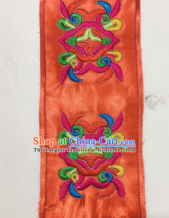 Chinese Traditional Embroidered Flowers Orange Patch Decoration Embroidery Applique Craft Embroidered Laciness Accessories